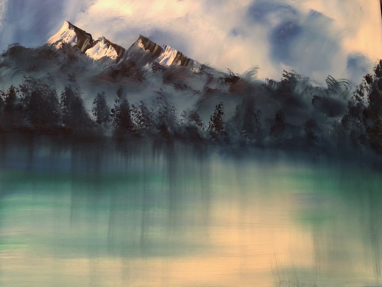 Paint Like Bob Ross landscape 8/18 10 am